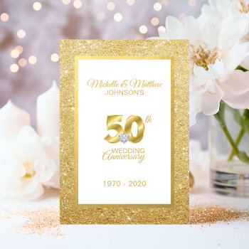 Personalized 50th Golden Wedding Anniversary Invitation by UniqueWeddingShop at Zazzle
