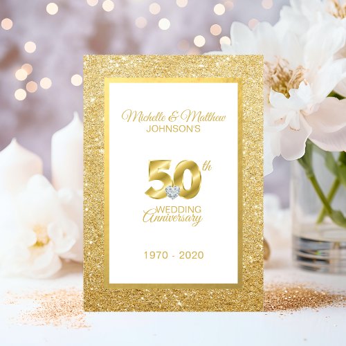 Personalized 50th Golden Wedding Anniversary Invitation