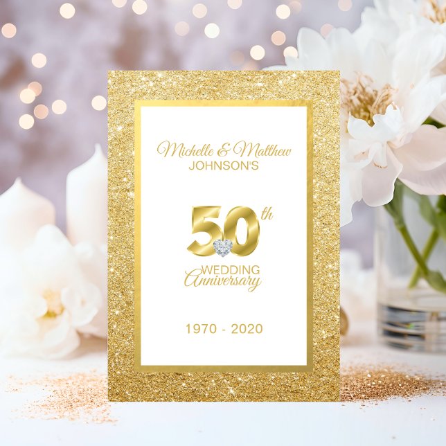 Personalized 50th Golden Wedding Anniversary Invitation (Personalized 50th Golden Wedding Anniversary Invitation)