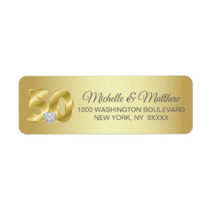 Personalized 50th Golden Wedding Anniversary Label