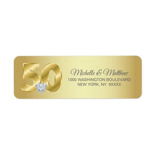 Personalized 50th Golden Wedding Anniversary Label