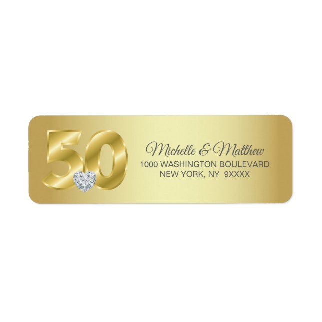 Personalized 50th Golden Wedding Anniversary Label (Front)