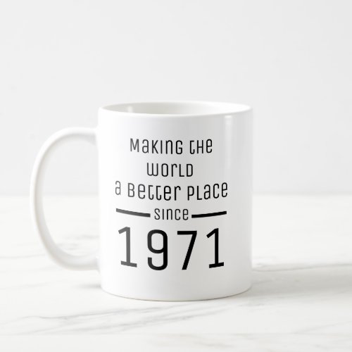 Personalized 50th Making the world a better place Coffee Mug