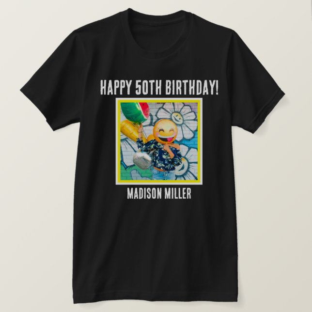 Personalized 50th Milestone Birthday T-Shirt (Design Front)