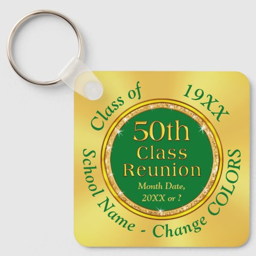 Personalized 50th Reunion Favors Change COLORS  Keychain