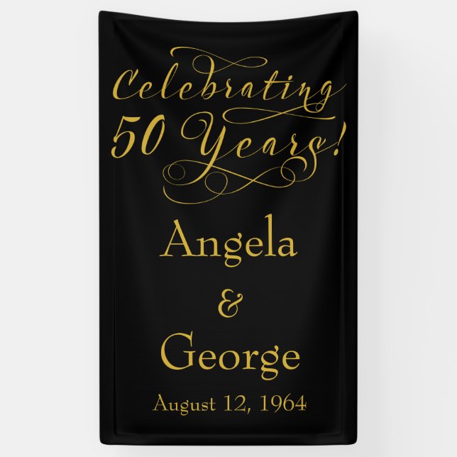 Personalized 50th Wedding Anniversary Banner (Vertical)