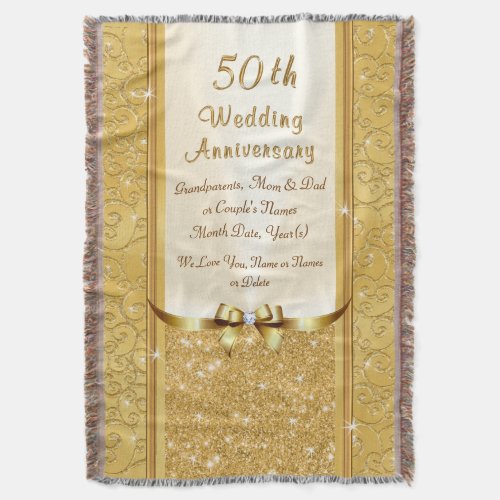 Personalized 50th Wedding Anniversary Blanket