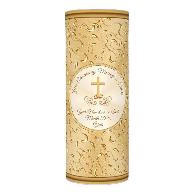 Personalized 50th Wedding Anniversary Candles LED (Front)