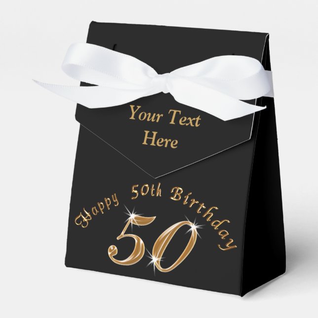 Personalized 50th Wedding Anniversary Favor Boxes (Front Side)