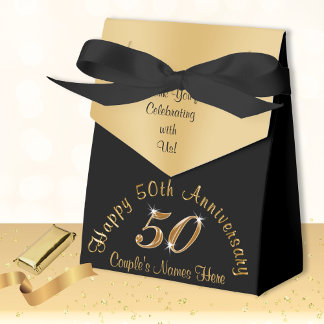 Personalized, 50th Wedding Anniversary Favor Boxes