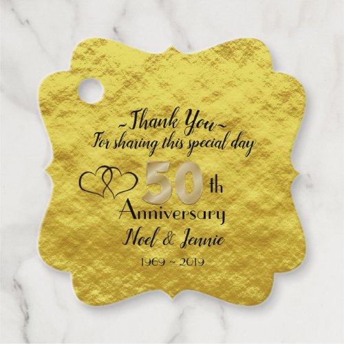 Personalized 50th Wedding Anniversary Favor Tags