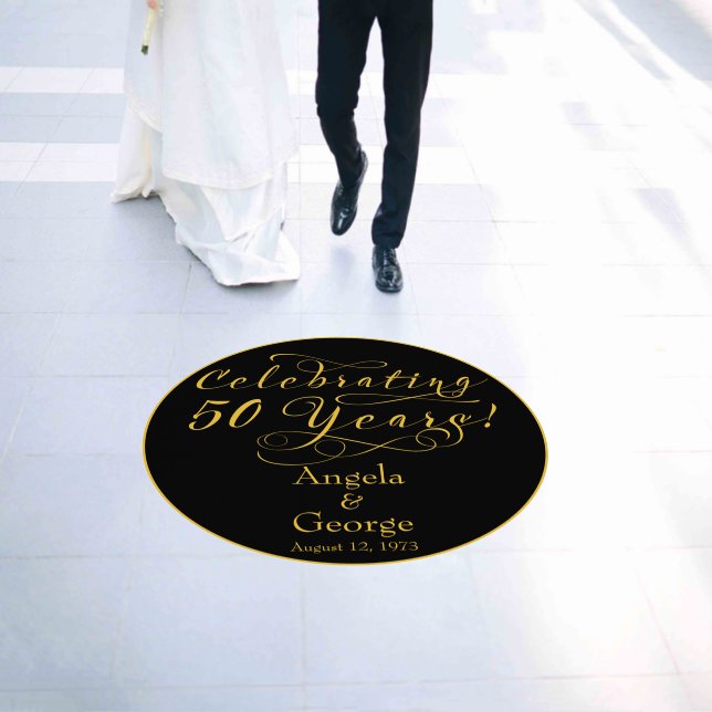 Personalized 50th Wedding Anniversary Floor Decals (Wedding)