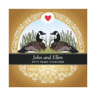 Personalized 50th Wedding Anniversary, Geese Canvas Print