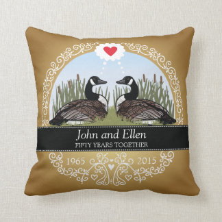 Personalized 50th Wedding Anniversary, Geese Throw Pillow