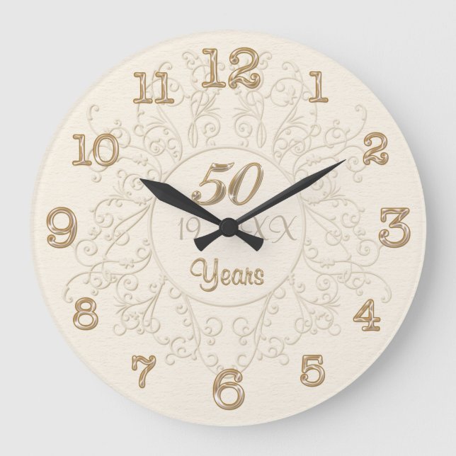 Personalized 50th Wedding Anniversary Gifts, Clock (Front)