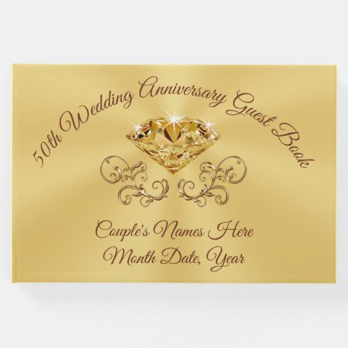 Personalized 50th Wedding Anniversary Guest Book