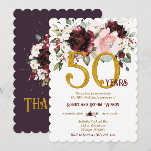 Personalized  50th Wedding Anniversary Invitation