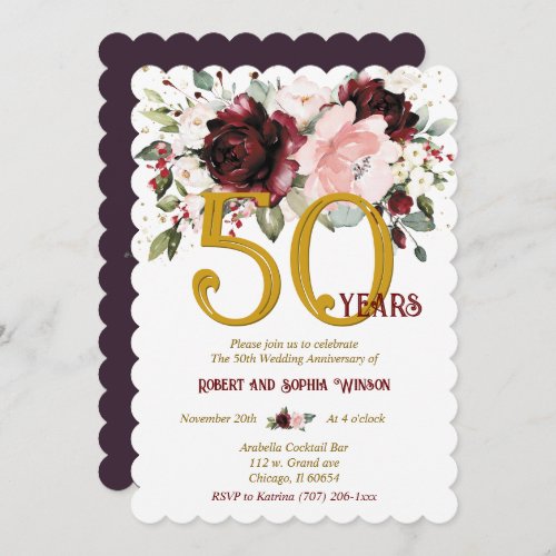 Personalized  50th Wedding Anniversary Invitation