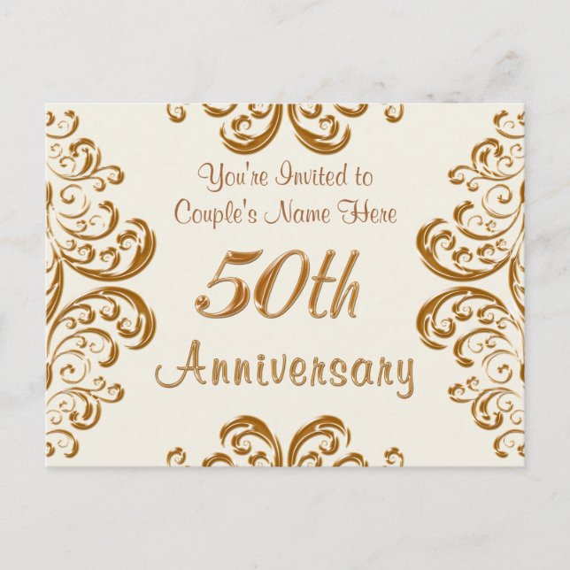 Personalized 50th Wedding Anniversary Invitations (Front)