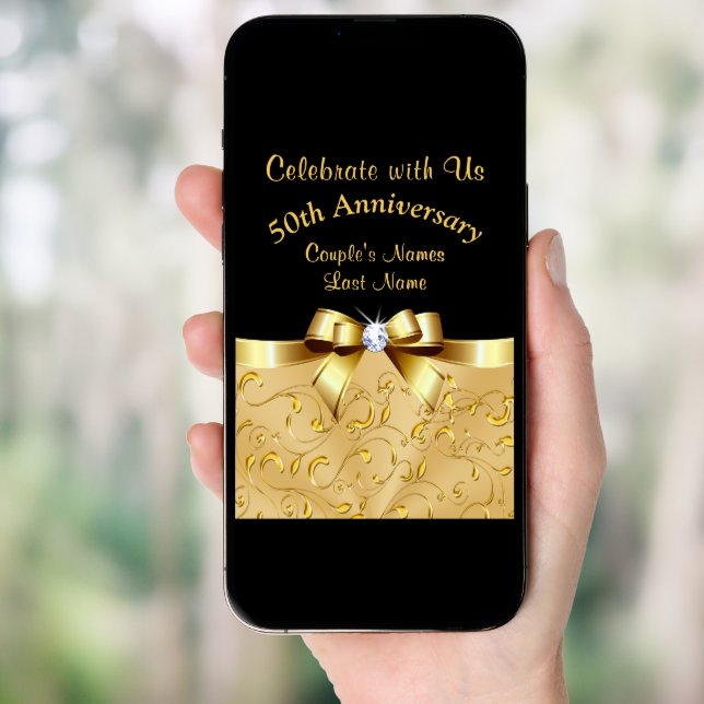 Personalized 50th Wedding Anniversary Invitations (Front Digital)