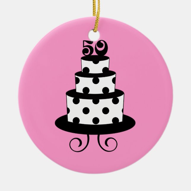 Personalized 50th Wedding Anniversary Keepsake Ceramic Ornament (Front)