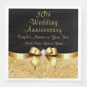 Personalized 50th Wedding Anniversary Napkins
