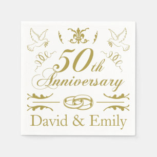 Personalized 50th Wedding Anniversary Napkins