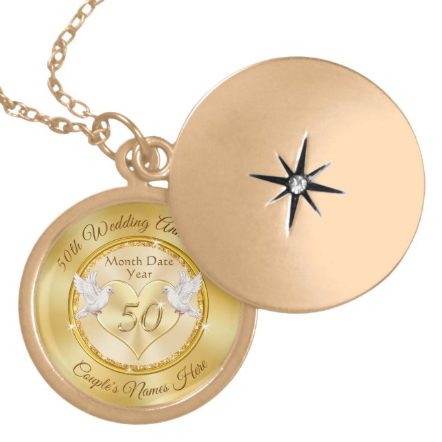 Personalized, 50th Wedding Anniversary Necklace (Front)