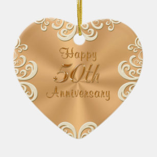 50th Wedding Anniversary Ornaments Keepsake Zazzle Personalized 50th Wedding Anniversary Ornament
