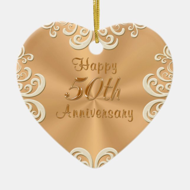 Personalized 50th Wedding Anniversary Ornament (Front)