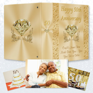 Personalized 50th Wedding Anniversary Photo Album 3 Ring Binder