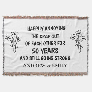 Personalized 50th Wedding Anniversary Sentimental  Throw Blanket