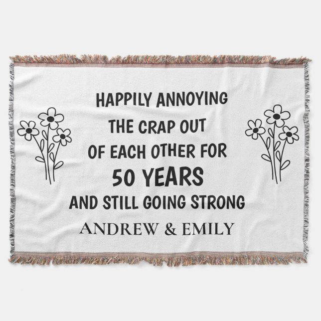 Personalized 50th Wedding Anniversary Sentimental  Throw Blanket (Front)