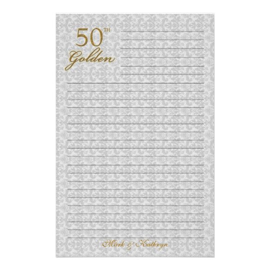 Personalized 50th Wedding Anniversary Stationery | Zazzle.com