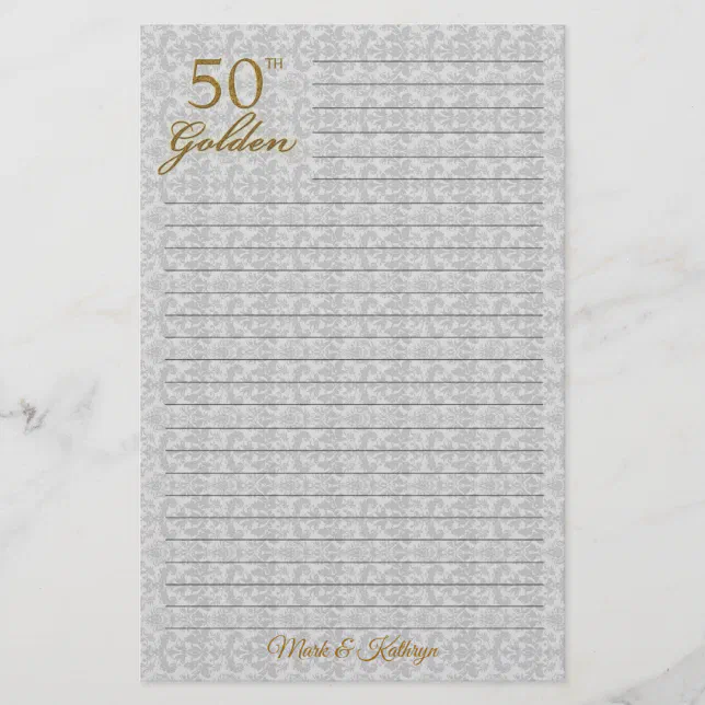 Personalized 50th Wedding Anniversary Stationery | Zazzle
