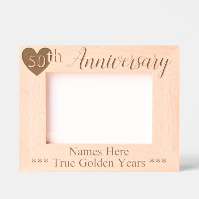 Personalized 50th Wedding Golden Anniversary Engraved Frames (Front)
