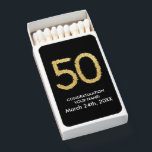 Personalized 50th Years Birthday Party Greeting Matchboxes<br><div class="desc">Personalized 50th Years Birthday Party Greeting</div>