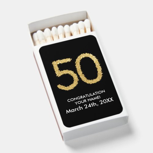 Personalized 50th Years Birthday Party Greeting Matchboxes