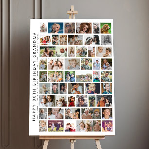 Personalized 54 Photo Birthday Collage Foam Board