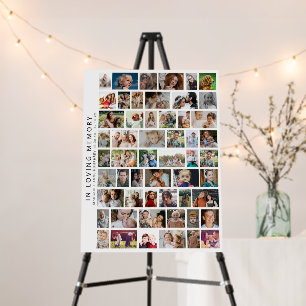 Personalized 54 Photo Memorial Collage Foam Board