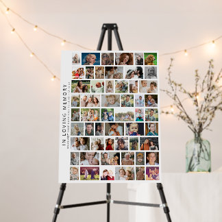 Personalized 54 Photo Memorial Collage Foam Board
