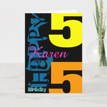 Personalized 55th Birthday Pop Greeting Card by plurals at Zazzle