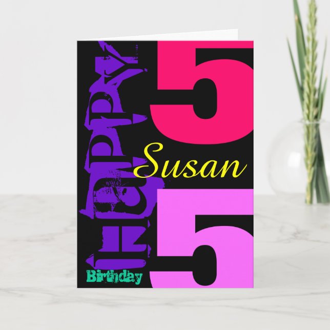 Personalized 55th Birthday POP Greeting Card (Front)