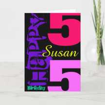 Personalized 55th Birthday POP Greeting Card