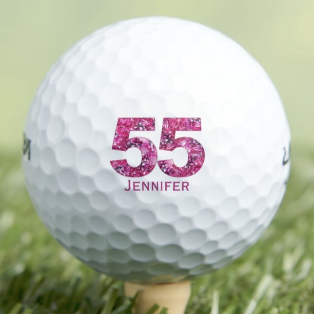 Personalized 55th Gift for Friend – Floral 55 Golf Balls (Creator Uploaded)