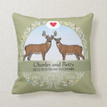 Personalized 55th Wedding Anniversary, Buck &amp; Doe Throw Pillow