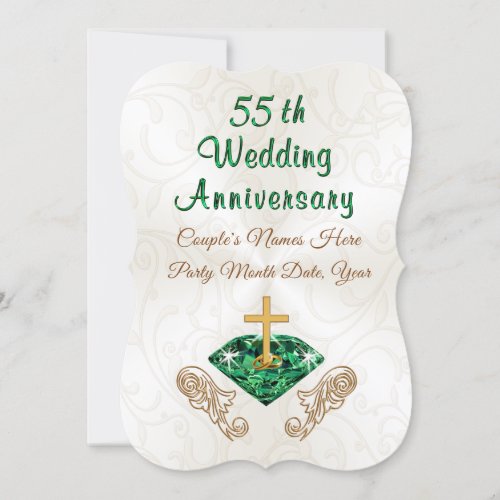 Personalized 55th Wedding Anniversary Invitations