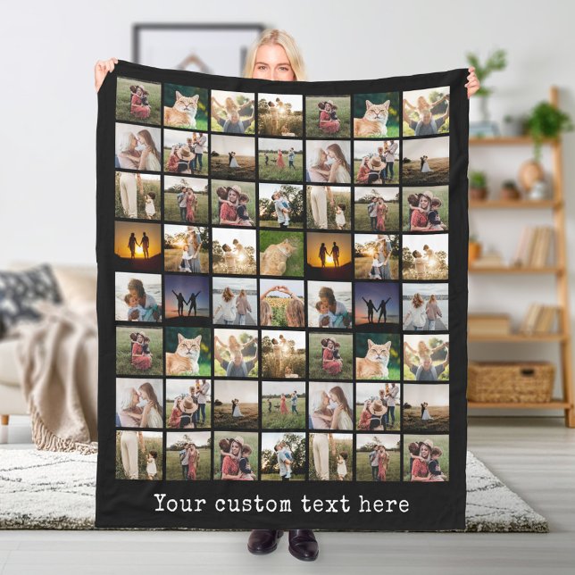 Personalized 56 Photo Collage Fleece Blanket (Personalized 56 Photo Collage Fleece Blanket)