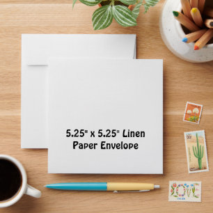 Personalized 5.25" x 5.25" Linen Paper Envelope