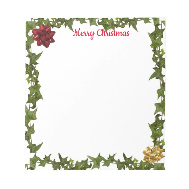 Personalized 5.5 x 6"  Christmas Note Pad (Front)